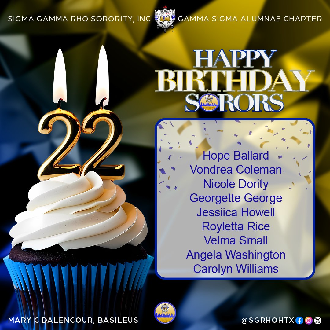 The lovely ladies of the Gamma Sigma Chapter of Sigma Gamma Rho Sorority, Inc. are wishing our members a very Happy Birthday during the month of April!
