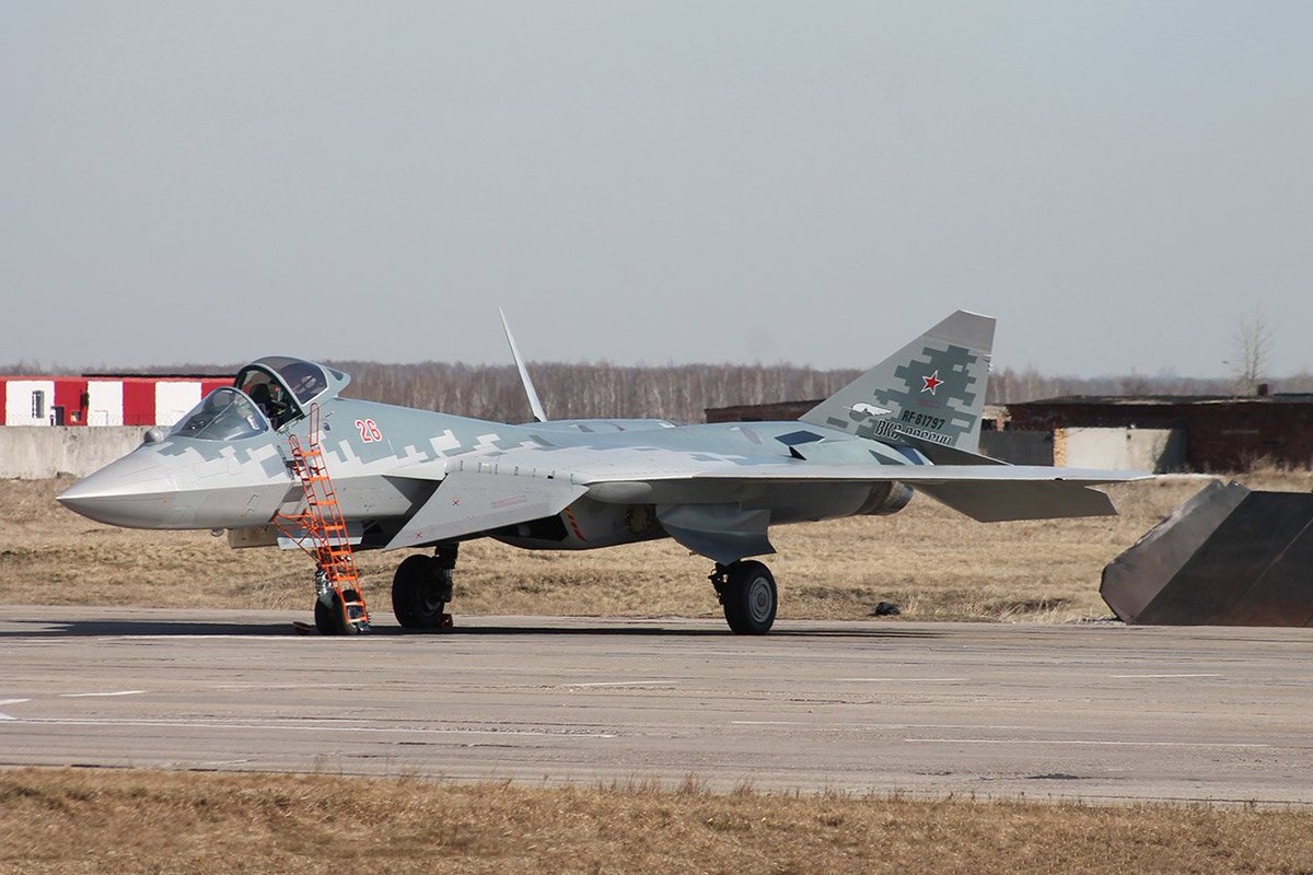 Possibly a new batch of Su-57 fighters. B/N 