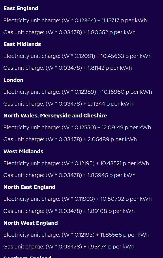 walderston's tweet photo. @OctopusEnergy there is a typo in your formula calculation for the new tracker .. it should be "W*1.12xx" not "W*0.12xx" https://t.co/a7TzosAJ8m https://t.co/6bDqeF7cHf