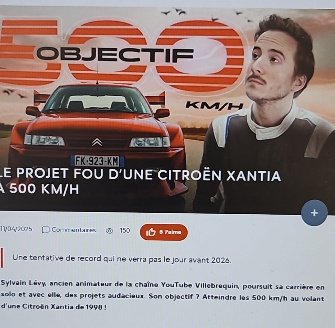 ProphecyGFX's tweet photo. On parle de @SylvainLyve en interne chez Citroën pour son Objectif 500km/h 😂😂😂
Merci Sylvain pour ton contenu toujours aussi qualitatif !

#citroen #sylvainlyve #vilebrequin #Xantia #500km/h https://t.co/ahOja8aixC