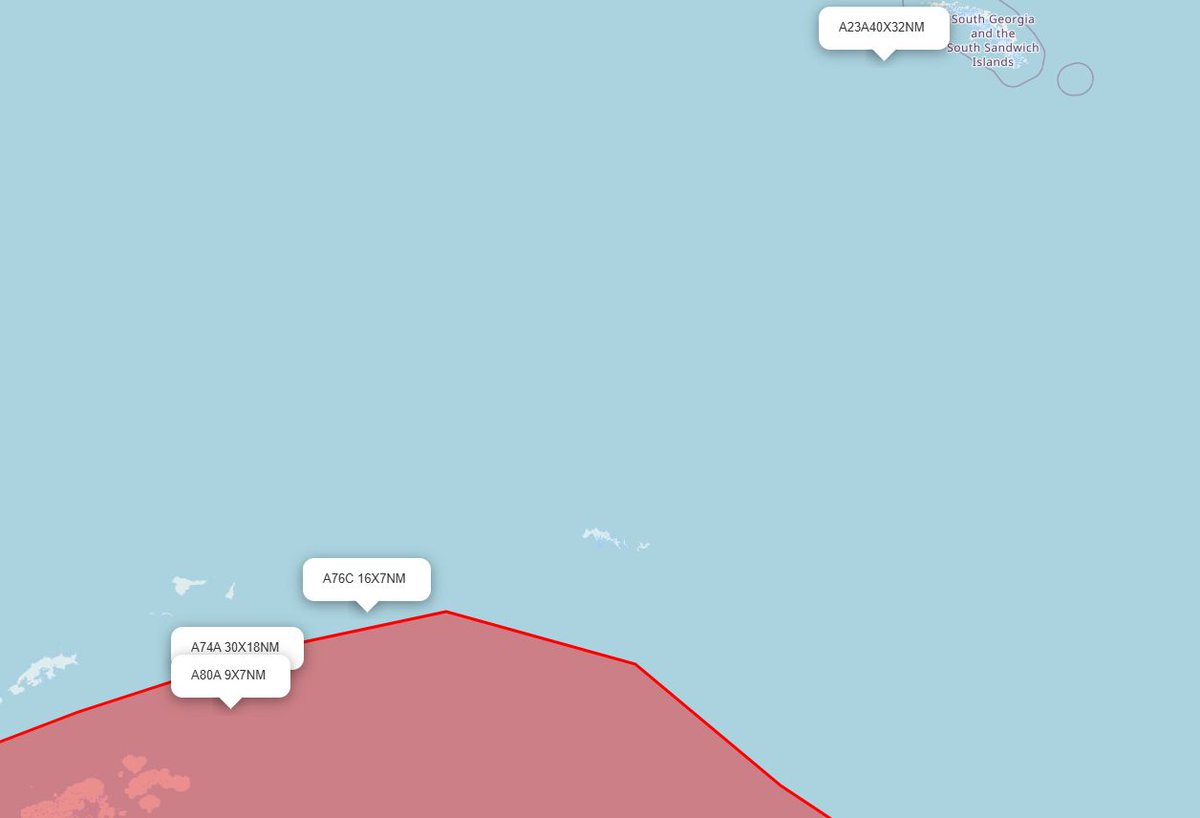 riskiomap's tweet photo. 🚨 NAVAREA VI 143/25 – Antarctica Sea Ice Warning 🧊

🗓️ Ice report 111400 UTC
📍 Extensive sea ice &amp; icebergs >10NM in Weddell Sea:

A23A (40x32NM)

A76C, A74A, A80A

Multiple smaller bergs also reported.

#NavWarn #SeaIce #Antarctica #MaritimeSafety https://t.co/jE9bLIkGOd
