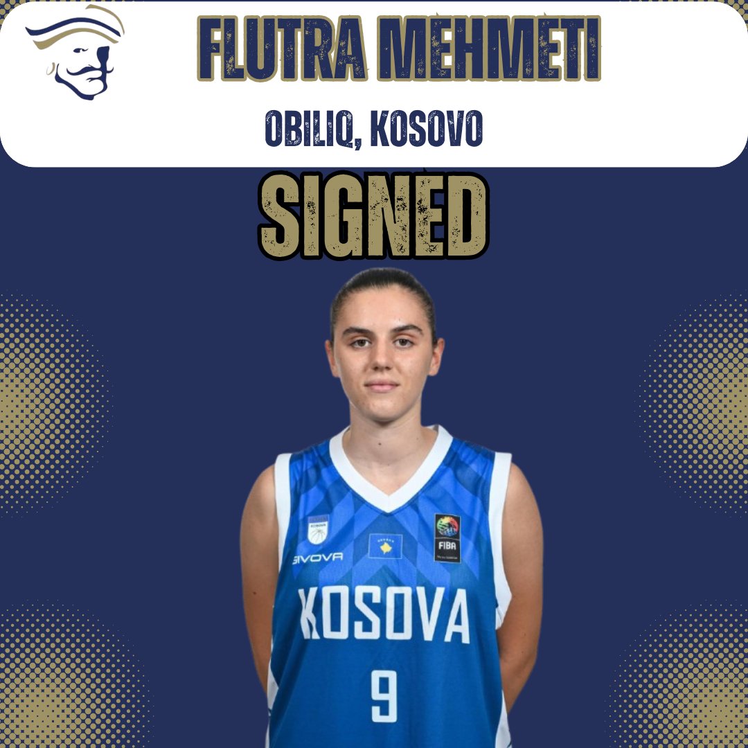 We are pleased to announce another one of our signings for 2025. Meet Flutra Mehmeti <a href="/flutramehmeti/">flutra</a>  a 5'10 Forward from Obiliq, Kosovo. We are super excited to have Flutra come play for us next season. #FuturePirates #EAT