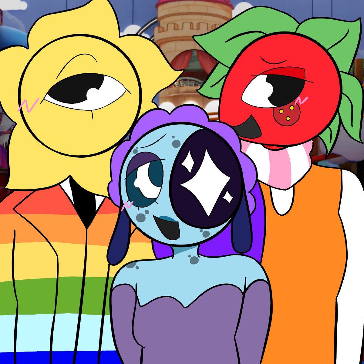 MoonflowerFan23's tweet photo. #dandysworld #ocart 

The Sun oc is my partners oc, his name is Weathery! This took me 3 hours and 19 minutes to make both of these! Hopefully you all will like it! (Yes they're themed like ice-cream!) https://t.co/oeQHRV0Cja