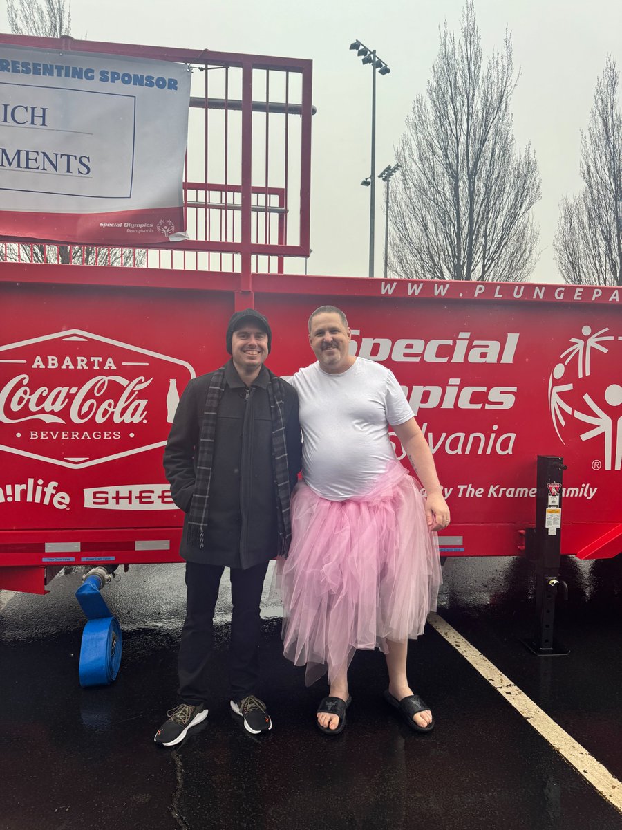MercyhurstICGP's tweet photo. The CIRAT team was on a mission to support the PA Special Olympics, and they brought the fun! CIRAT Executive Director Brian Fuller promised to take a plunge in a tutu if they raised over $2,000… and guess what? Challenge accepted and goal crushed! Carpe Diem! https://t.co/2ppnaURuVZ