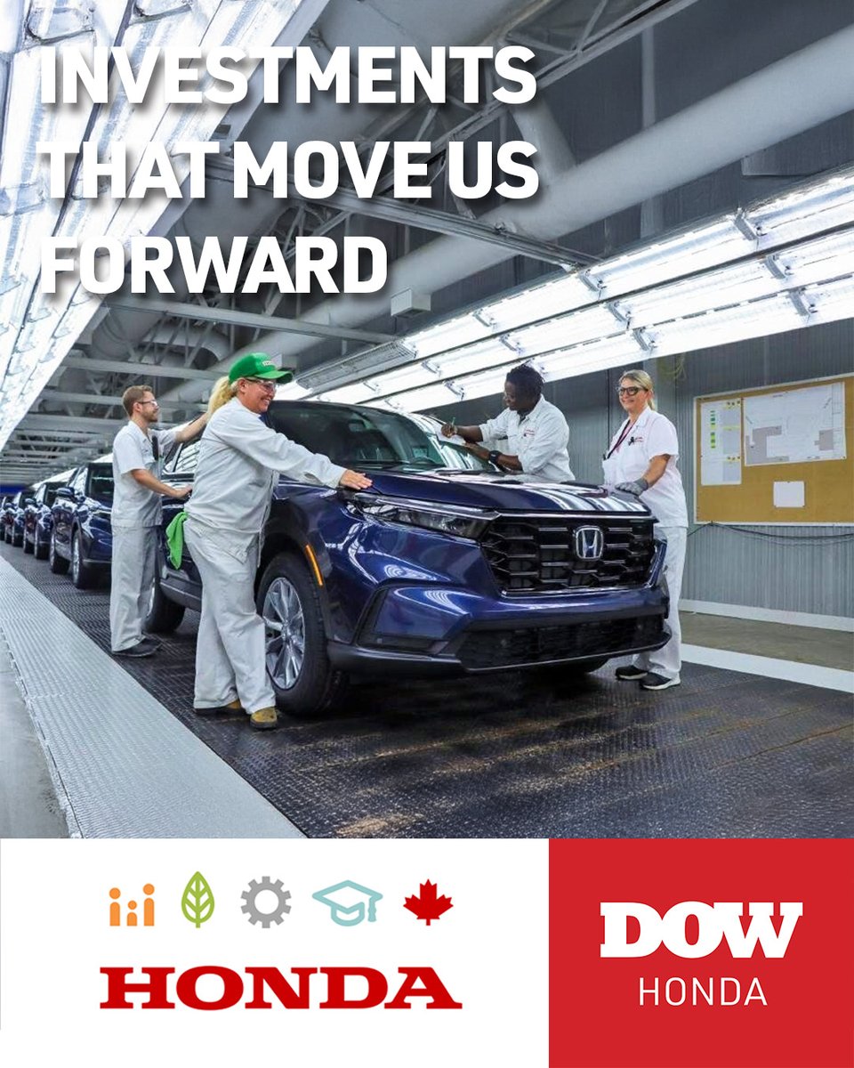dowhondacars's tweet image. Honda's electric future kicks off in Canada! 🇨🇦⚡ With a $1.4B investment in Alliston, ON, we're gearing up for hybrid &amp;amp; EV production. Exciting tech &amp;amp; talent development ahead! 

#ElectrifyingTheFuture #HybridToEV #DowHonda