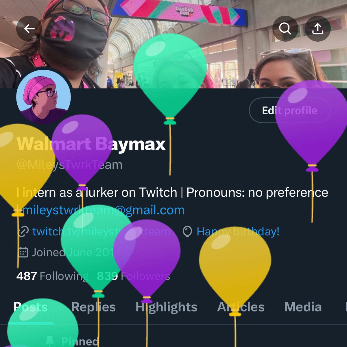 hey. someone put balloons on my profile 😡

(also hi. im still alive ✌🏾)