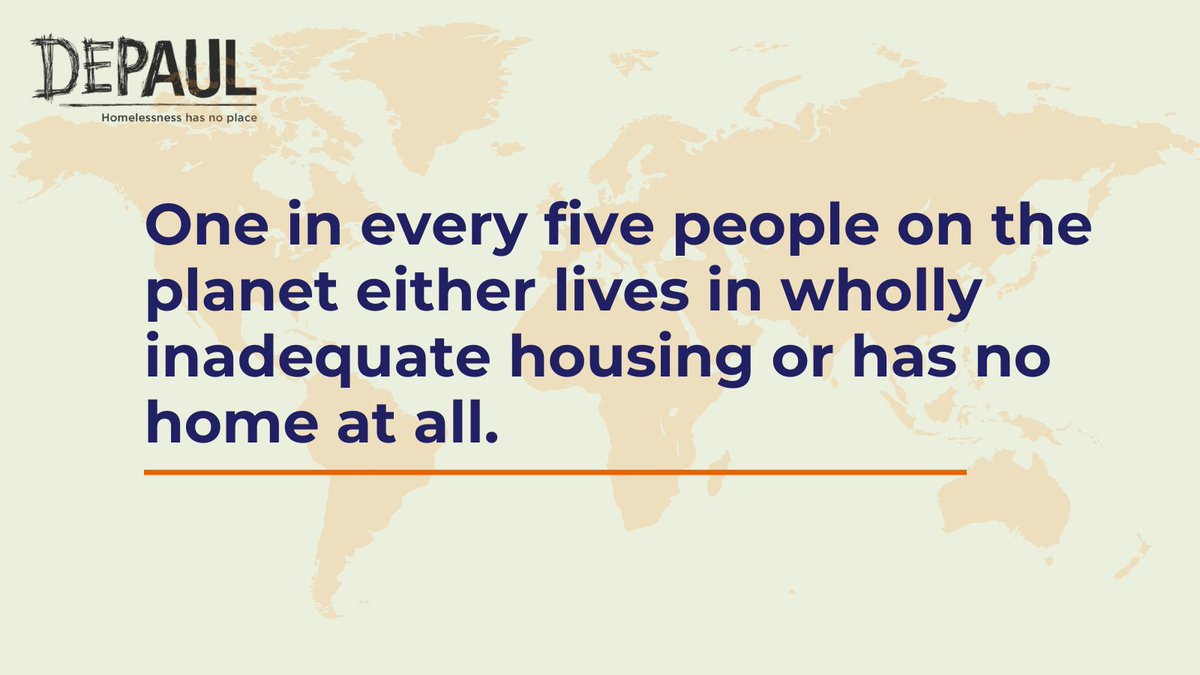 "Homelessness is a profound insult on dignity, social inclusion and the right to life… [and] one of the crudest manifestations of poverty, discrimination and inequality."

That's why, at the Depaul Group, we're working to end #homelessness across the globe.