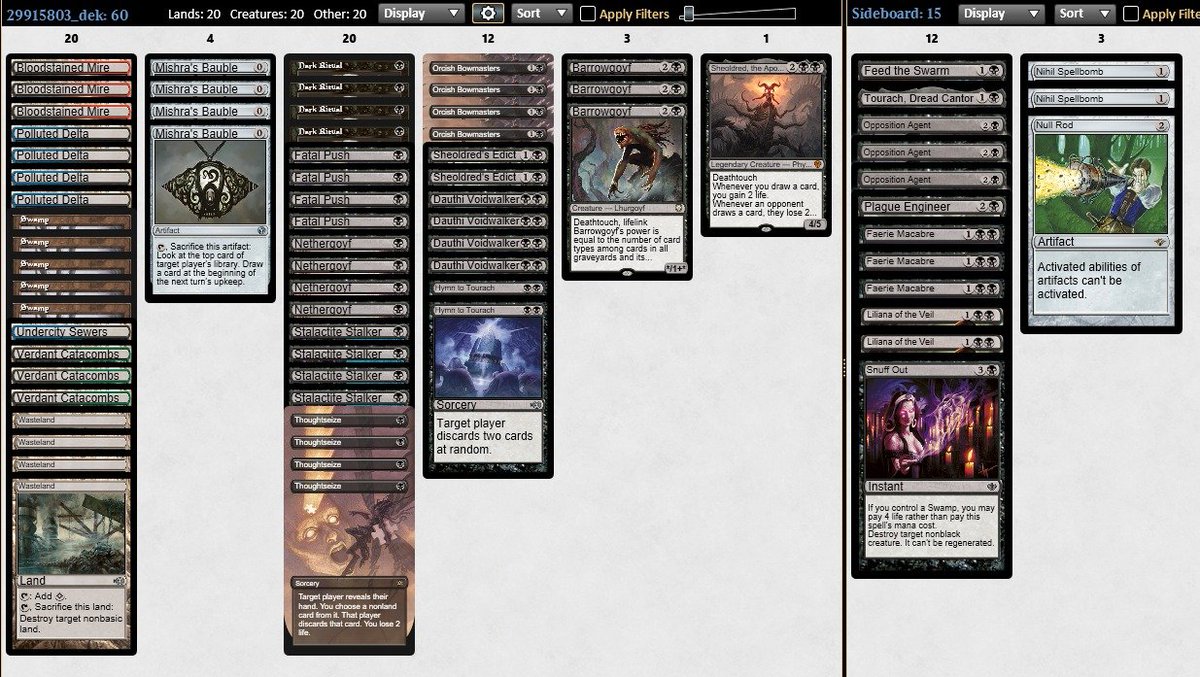 gogss's tweet photo. 🏆 Mono-black. Only lost a game otd to Oops. Deck is gas. Play 4 Barrowgoyf. @grymnmtg thanks for the great list.

#mtglegacy @fireshoes https://t.co/AeKlTbu42W
