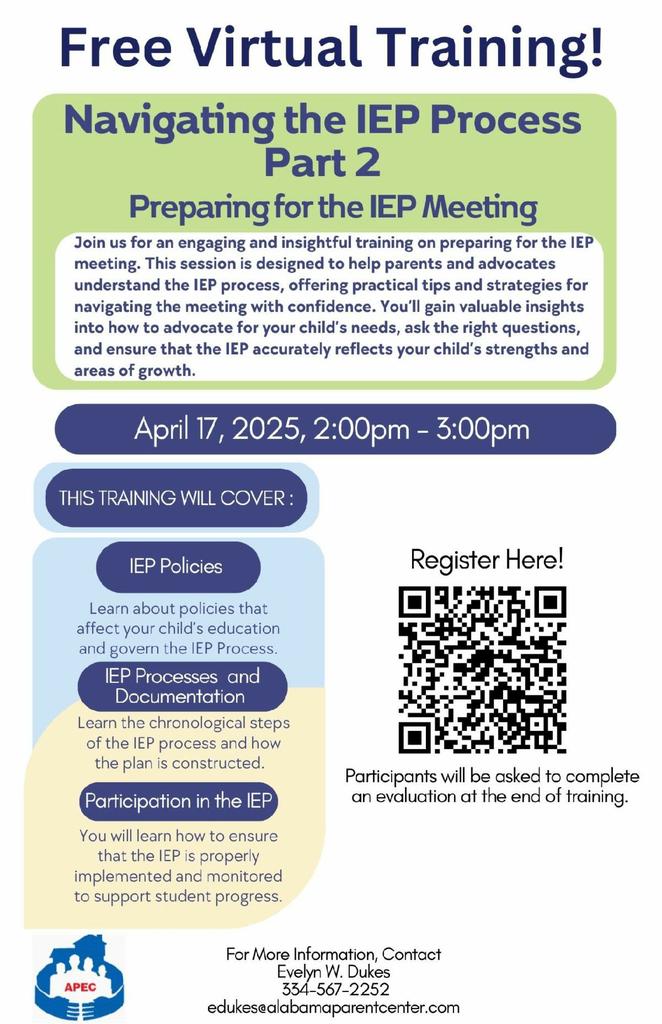 Virtual Special Ed Parent Training - April 17th