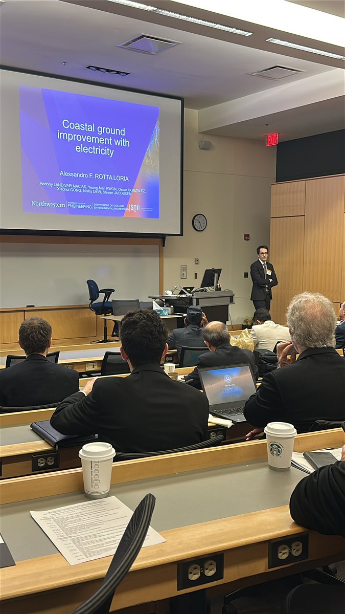 Purdue_PGS's tweet photo. Alessandro Rotta Loria, Northwestern University, shares ‘Coastal Ground Improvement via Electrodeposition’. https://t.co/rBKO0N5zaB