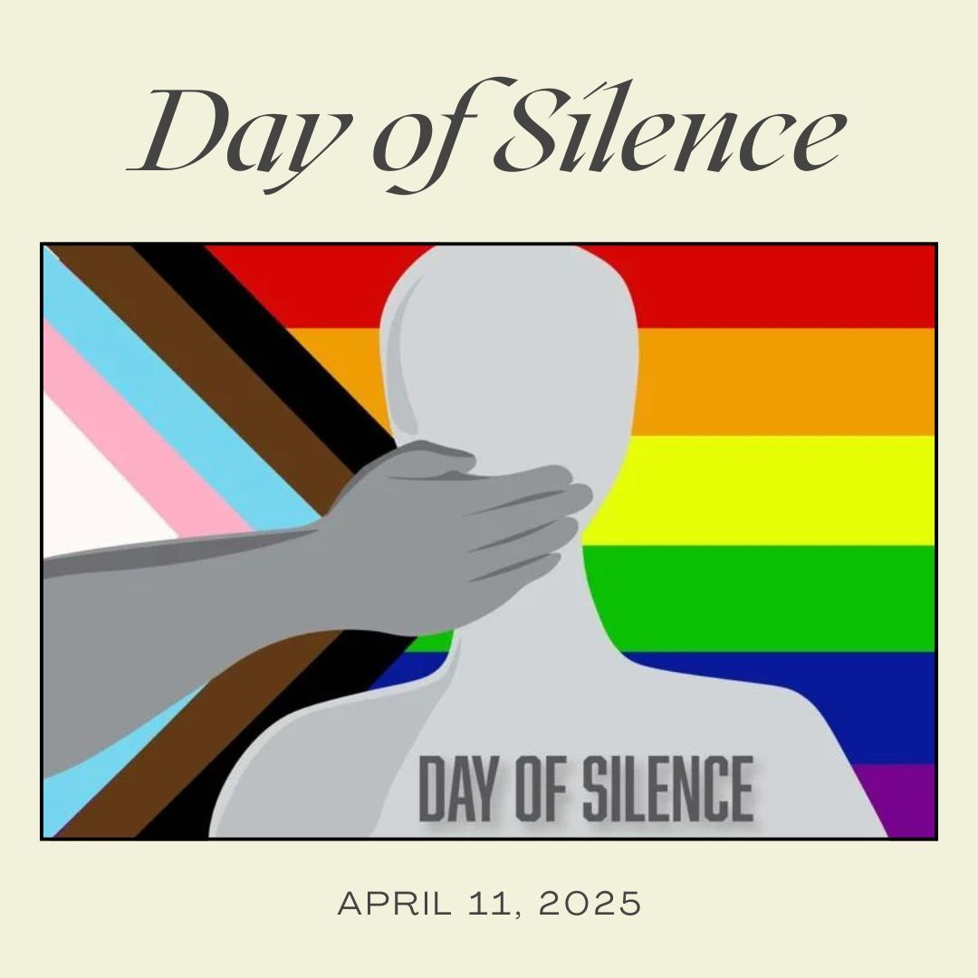 GW_WGSS's tweet image. Today is the Day of Silence, which is a campaign that seeks to shed light on the day-today experiences of many LGBTQIA+ youth. Every year, millions participate by staying silent for the duration of the day to represent the silencing of LGBTQIA+ students.

#wgss #dayofsilence
