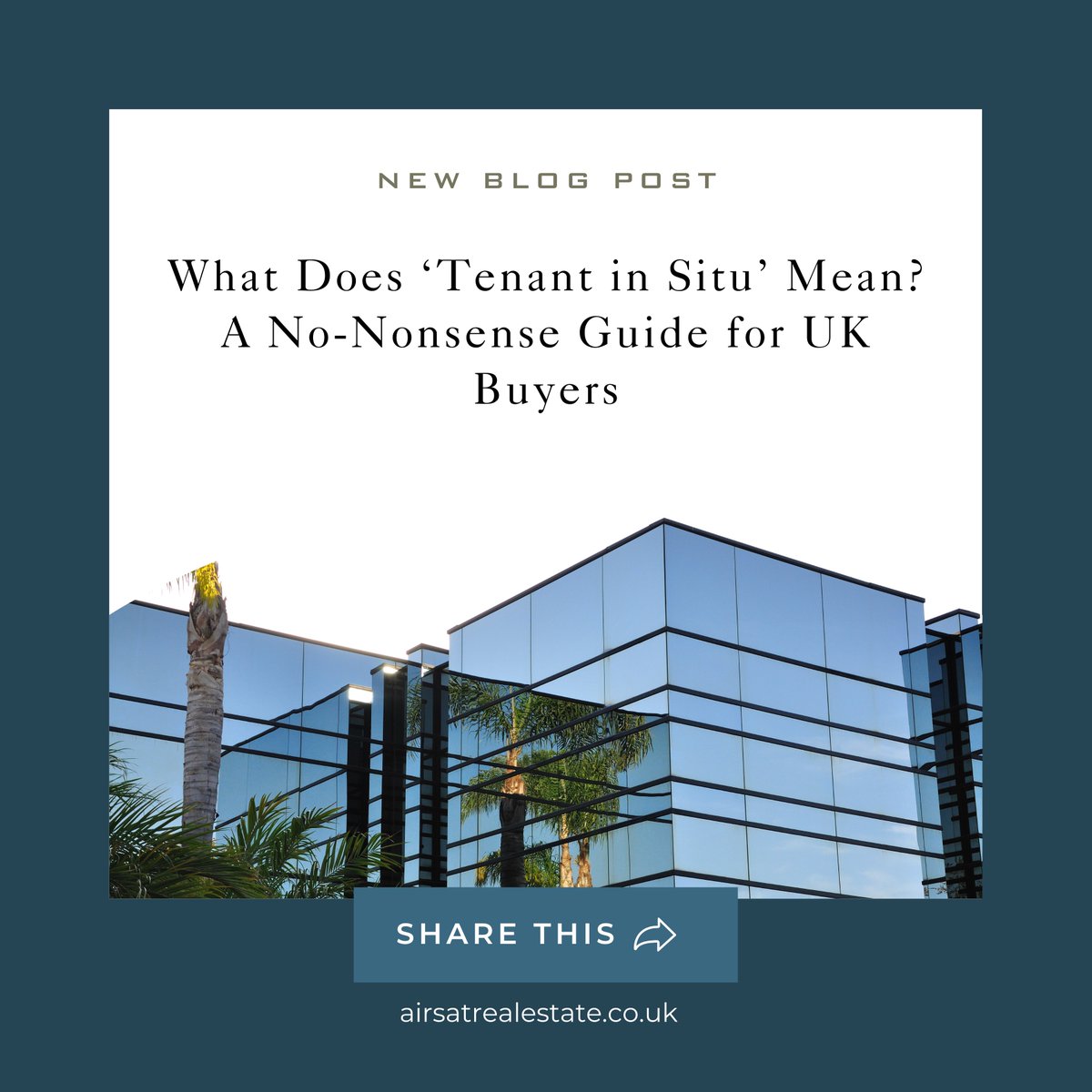 Have you ready this new post on our blog? If you’ve seen a property listed as “sold with tenant in situ”, you might have paused and thought, what does that mean? Click the link below to find out how Airsat explains it.

airsatrealestate.co.uk/articles/what-…