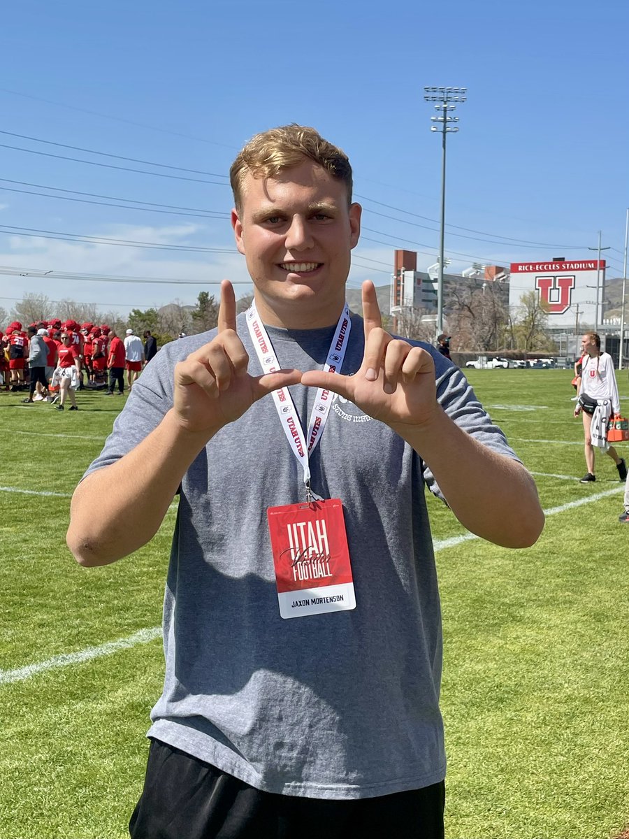 Jaxon Mortenson (@jmort_90) on Twitter photo Big time thanks to <a href="/Utah_Football/">Utah Football</a> for having me out yesterday. I had a great time and the coaches, players, and staff were all amazing! I’m especially grateful to <a href="/bigfam94/">Luther Elliss</a> for spending some time with me and for the great advice. Can’t wait to come back! Go Utes! <a href="/CoachPowell99/">Lewis Powell</a> Big time thanks to <a href="/Utah_Football/">Utah Football</a> for having me out yesterday. I had a great time and the coaches, players, and staff were all amazing! I’m especially grateful to <a href="/bigfam94/">Luther Elliss</a> for spending some time with me and for the great advice. Can’t wait to come back! Go Utes! <a href="/CoachPowell99/">Lewis Powell</a>