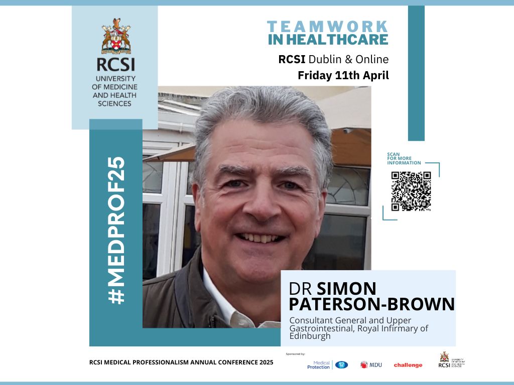 Dr Simon Paterson-Brown speaking now, in the Albert Theatre at #MedProf25 , on Surgical Teams and Non-Technical Skills <a href="/RCSI_Irl/">RCSI</a>