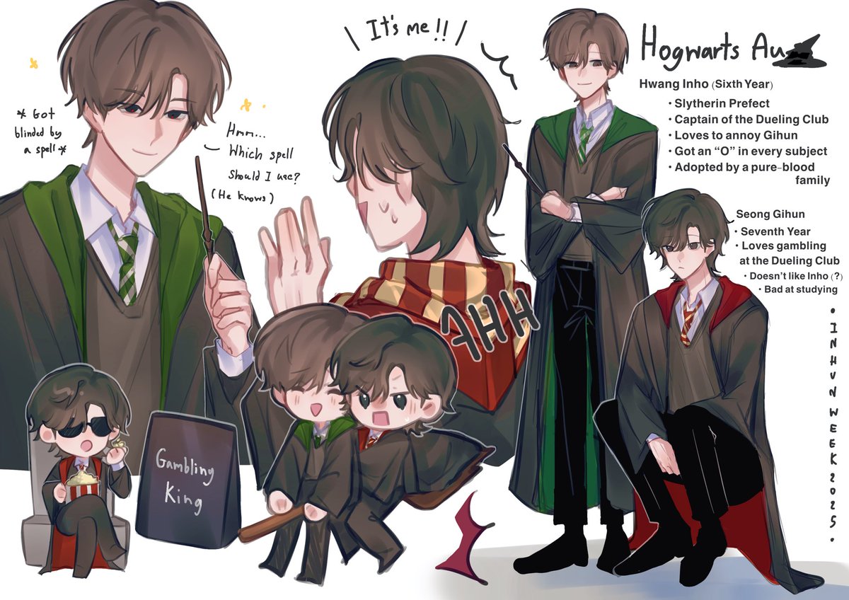 kchady1807's tweet photo. D7: Hogwarts AU (’cause my creativity isn’t creativing)
[ #InhunWeek2025 #ILORS #IdyllicReverie ] • #inhun https://t.co/T9hdlR8ec1