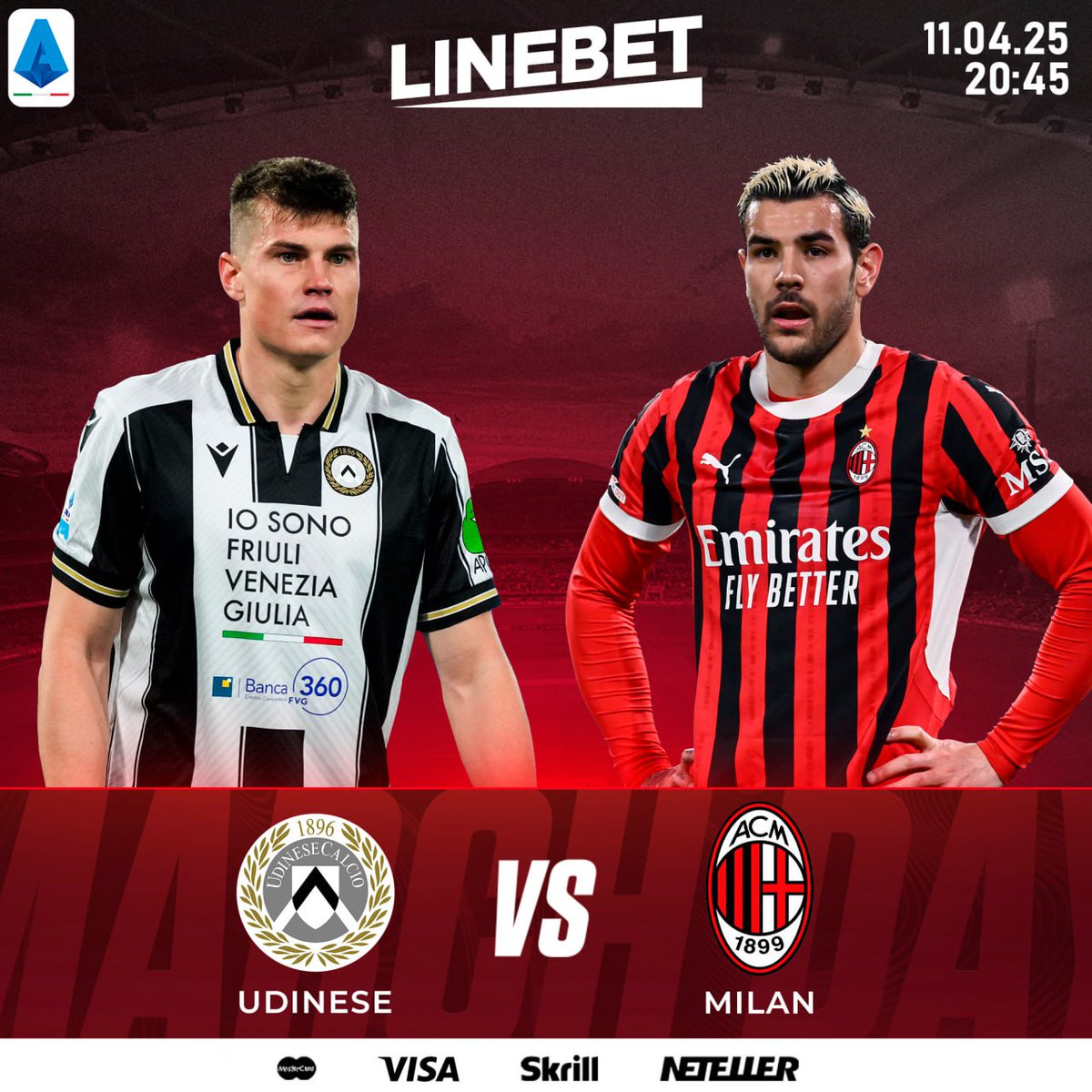 🏆 Italy. Seria A ⚽️

Udinese - Milan

📺 Event 11.04 at 21:45 EAT ⏰

Bet &amp; WIN BIG only on LINEBET 🎰

Join here 👇👇👇

➡️ bit.ly/gotolinebet ⬅️

✅ NO TAX 
✅HIGHEST Odds
✅MPESA Accepted 

Best tips Telegram👇
 t.me/shindamichezo

🏆
