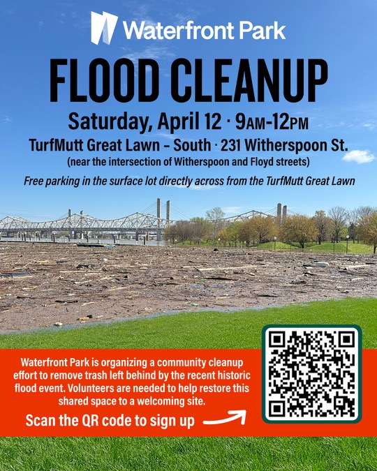 Waterfront Park organized a community cleanup effort on Saturday, April 12th from 9am-12pm to remove trash and litter left behind by the recent flood event. Your support will help restore the park’s beauty and ensure a safe, welcoming space for everyone.
bit.ly/3YigHef