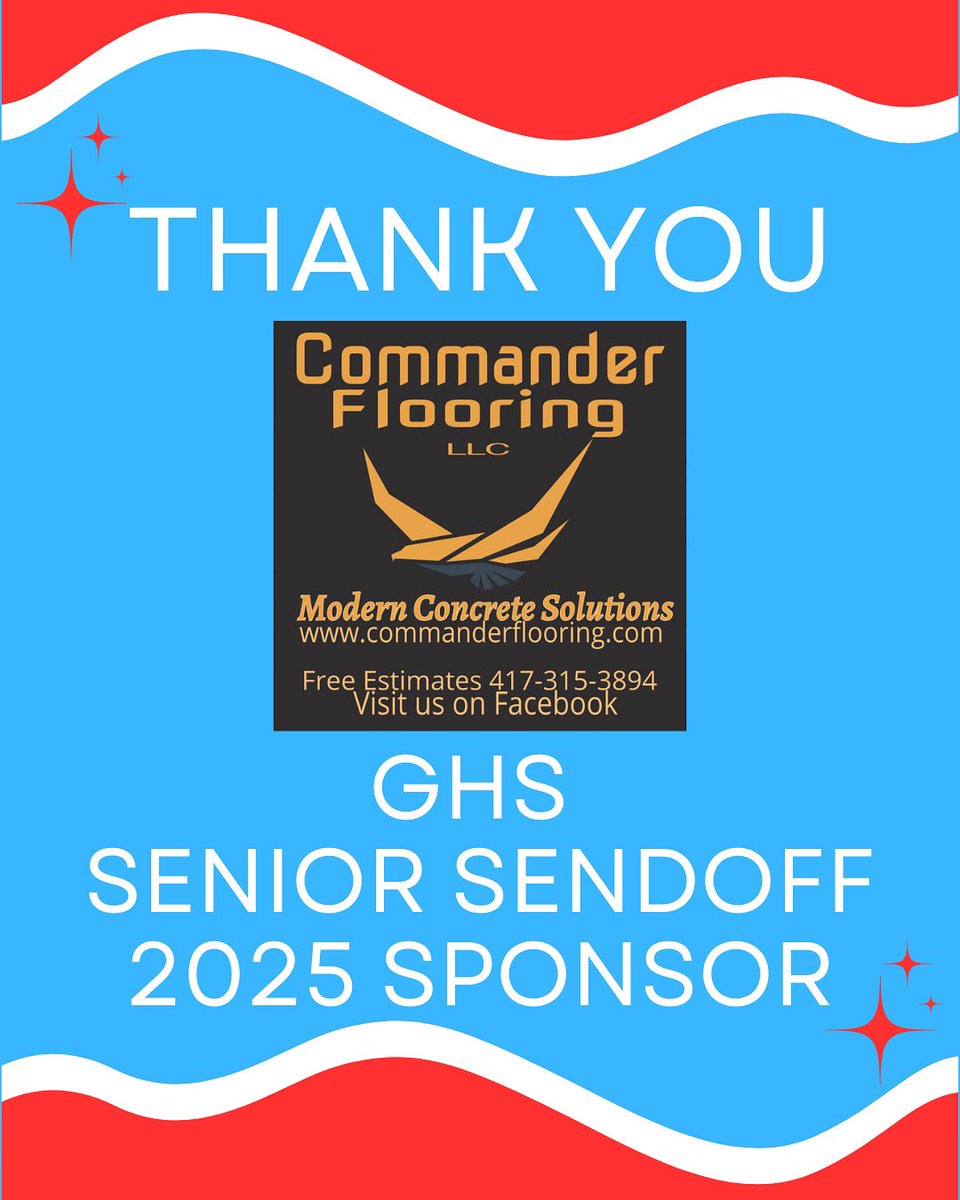 GlendalePtsa's tweet photo. Sending a HUGE thank you to our Senior Sendoff 2025 Sponsor-Commander Flooring!
#glendaleptsa #ghsptsa #flockisfamily https://t.co/el8hRzSYAg