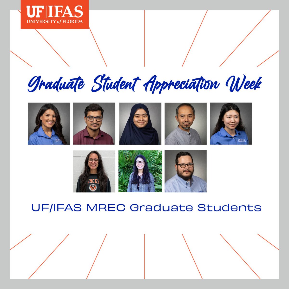 Happy #GraduateStudentAppreciationWeek! We are incredibly grateful for our graduate students who are essential to our research. Their hard work and passion drive our mission forward every day. 🌱🔬 Thank you for all that you do!

#TeamIFAS #IFASResearch