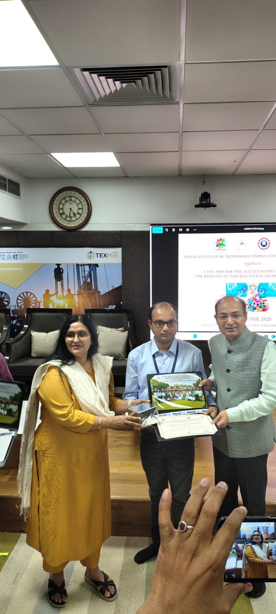IITISM_DHANBAD's tweet photo. IIT (ISM) Dhanbad Concludes Five-Day MDP with Visionary Lecture by Alumnus Shri Amitabh Ranjan

The prestigious Five-Day Leadership and Management Development Program (MDP), jointly organized by IIT (ISM) Dhanbad and the Ministry of Panchayati Raj under the Rashtriya Gram Swaraj Abhiyan, concluded with an inspiring valedictory session that celebrated the spirit of grassroots leadership and national development.

The highlight of the concluding day was a compelling address by Shri Amitabh Ranjan, Registrar, Indian Institute of Public Administration and distinguished IIT (ISM) alumnus. His lecture explored critical challenges in rural India and presented strategic pathways for transformative governance rooted in innovation and policy reform.

Participants shared success stories from across five states, embodying the spirit of experiential learning and collaborative growth. Eminent dignitaries, including Ms. Nandini Chakravarty and Mrs. Sakuntala Mishra, added depth to the proceedings with their perspectives on inclusive development and policy impact.

Prof. Rajni Singh, MDP Coordinator and Dean (Corporate Communications), called upon participants to be proactive agents of change, aligning local governance with SDGs. The program also featured an insightful session on “Skill India” by Mr. Sunil Kumar, highlighting vocational empowerment as a pillar of Viksit Bharat.

#ViksitBharat #MDP2025 #GrassrootsLeadership #IITISM #PanchayatiRaj #RuralEmpowerment #InclusiveGrowth #SustainableDevelopment #LeadershipDevelopment #SkillIndia #NationBuilding #CapacityBuilding #PublicPolicy

@EduMinOfIndia  @dpradhanbjp  @mopr_goi @PRDeptOdisha