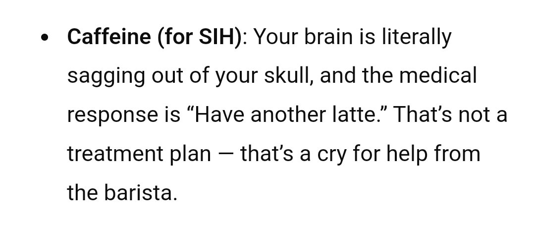 KerenLeah's tweet image. #ChatGPT roast based on meds trend...

Here is its take on caffeine for #SIH #spinalCSFleak #CSFleak 🧠🫠😅