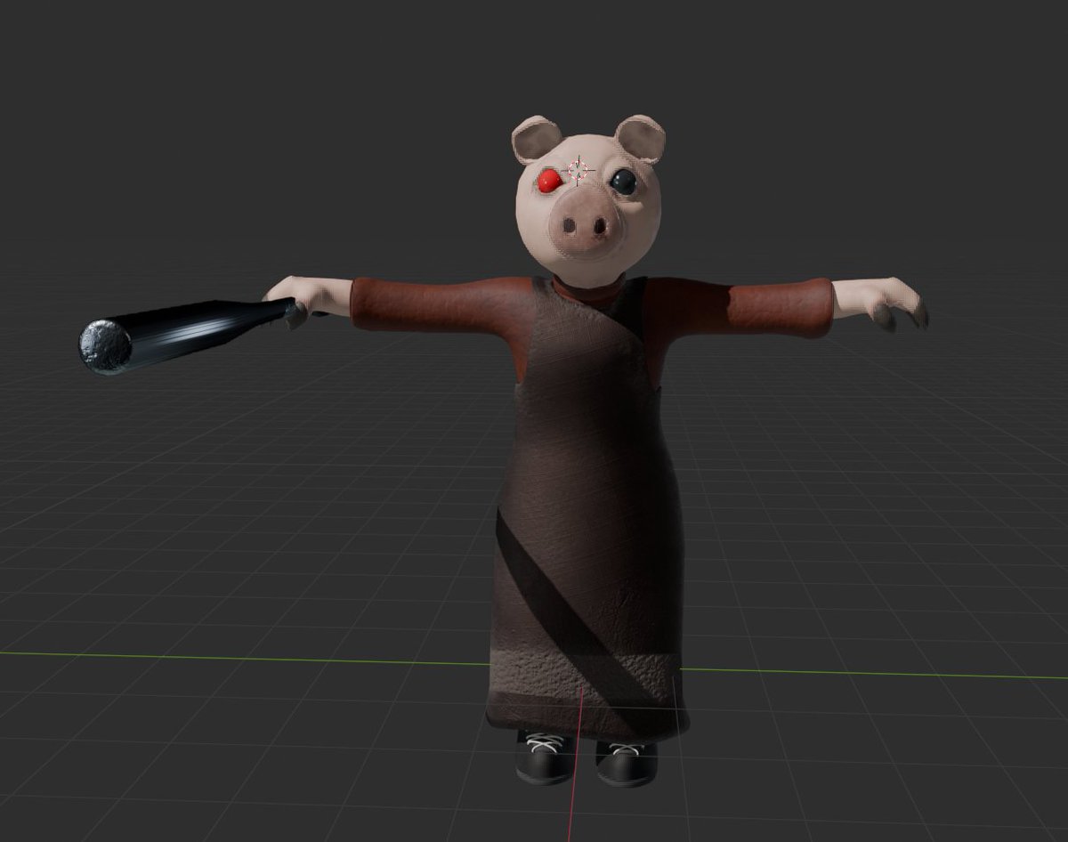 _flash_dev's tweet photo. I really liked the idea of a much more realistic piggy

Here you go, I'll post some animations with it later

Made in blender 🩵💛 https://t.co/lsEMqvbtPO