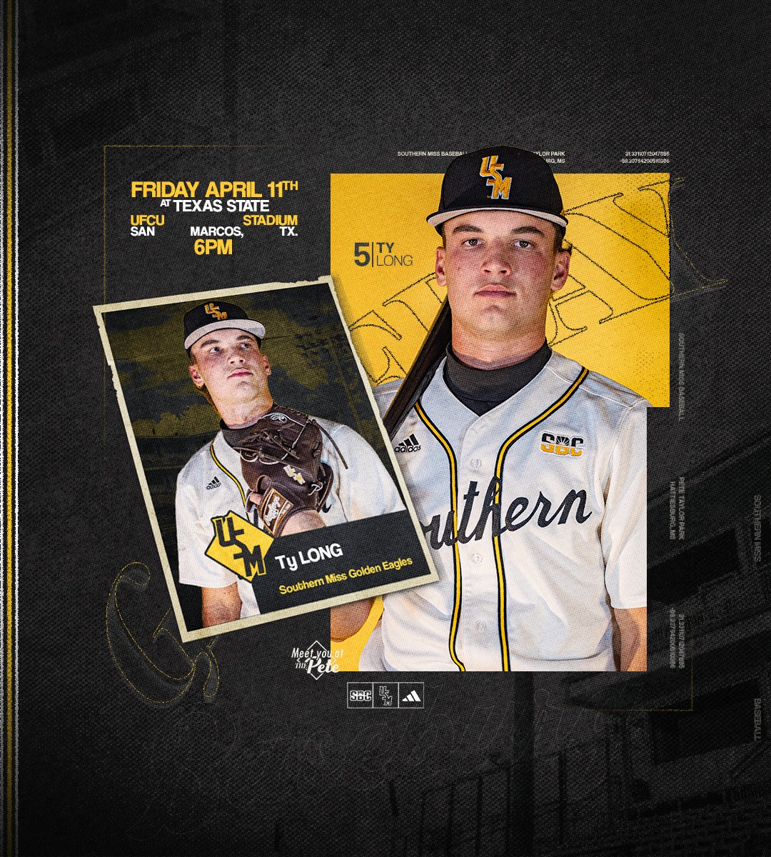 Southern Miss Baseball (@southernmissbsb) on Twitter photo ๐๐๐ฆ๐ ๐๐๐ฒ ๐๐ง ๐ญ๐ก๐ ๐๐ข๐ฅ๐ฅ ๐๐จ๐ฎ๐ง๐ญ๐ซ๐ฒ
๐: at Texas State
โ๏ธ: 6 p.m.
๐: San Marcos, Texas
๐: Bobcat Ballpark
๐บ: smttt.info/4jpe5TP
๐ป: smttt.info/Listen
๐: smttt.info/Stats
#EverythingMatters | #SMTTT ๐๐๐ฆ๐ ๐๐๐ฒ ๐๐ง ๐ญ๐ก๐ ๐๐ข๐ฅ๐ฅ ๐๐จ๐ฎ๐ง๐ญ๐ซ๐ฒ
๐: at Texas State
โ๏ธ: 6 p.m.
๐: San Marcos, Texas
๐: Bobcat Ballpark
๐บ: smttt.info/4jpe5TP
๐ป: smttt.info/Listen
๐: smttt.info/Stats
#EverythingMatters | #SMTTT