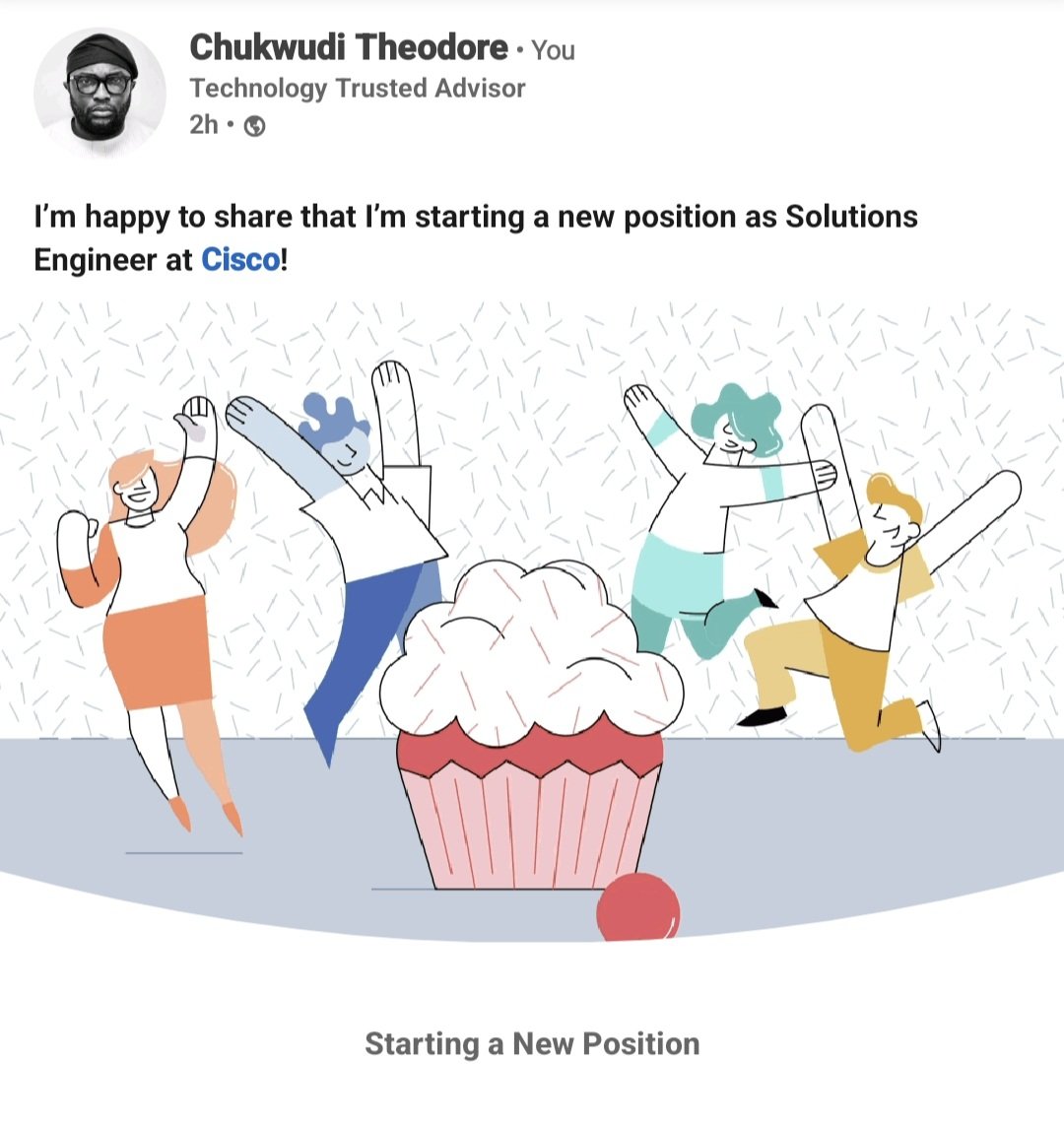 New chapter 
Fresh Start (I feel blessed 🙌) #CTO 
#WeAreCisco ❤️