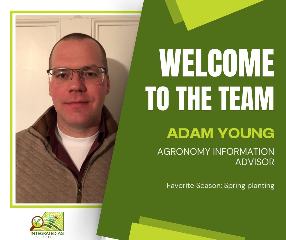 IntegratedAg's tweet image. Join us in welcoming Adam Young as an Agronomy Information Advisor! Adam is a fifth-generation family farm owner and operator who grows cash crops and raises beef cattle. His favorite season is spring planting, as it represents a clean slate full of limitless potential.