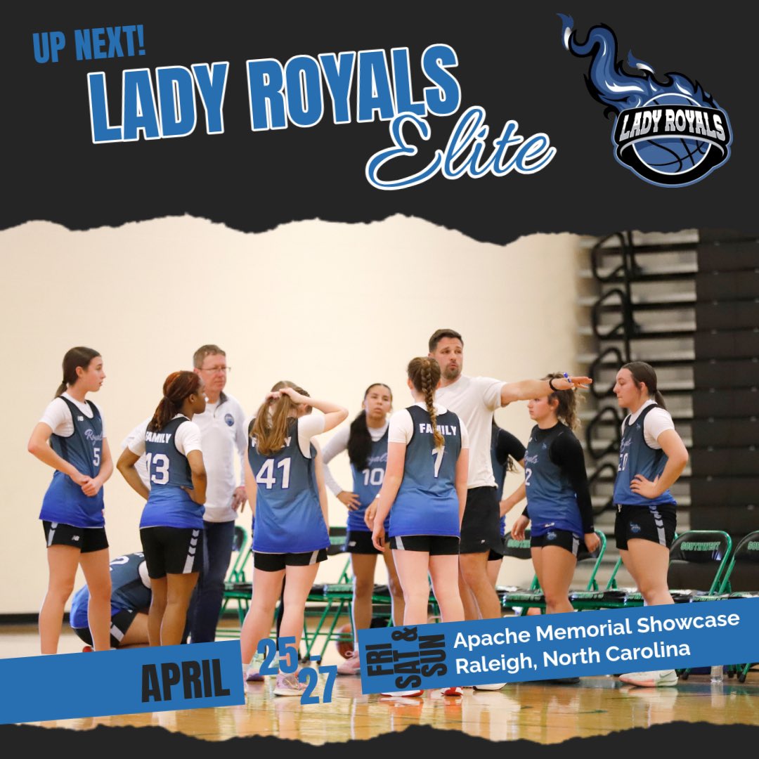 ladyroyalselite's tweet photo. Up Next: Apache Memorial Showcase in Raleigh, North Carolina (April 25-27) @LadyRoyals @InsiderExposure https://t.co/tLkAVYcr3W