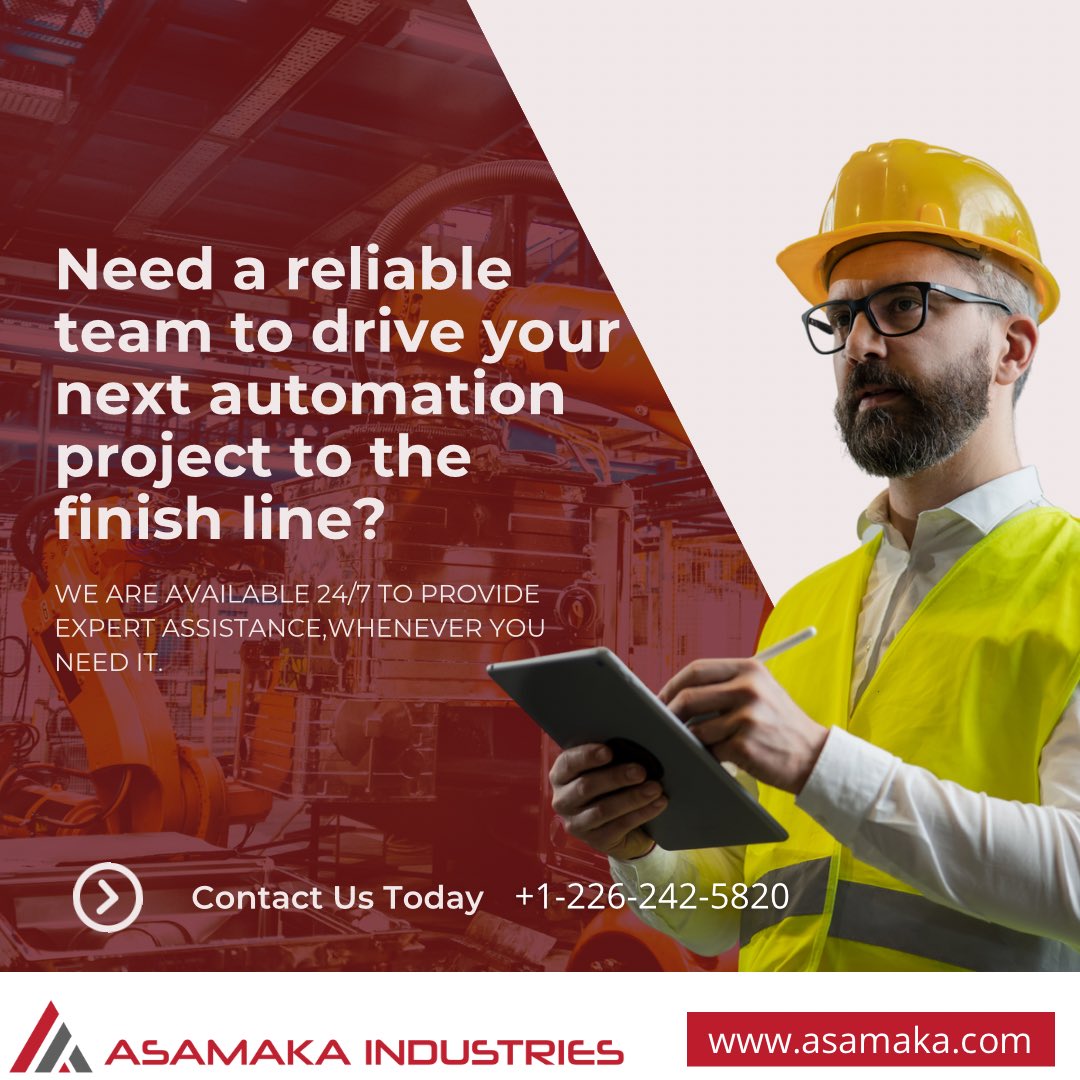 AsamakaIndustry's tweet photo. We are available to support your automation needs, delivering efficient solutions that optimize performance and ensure timely project completion.

Visit https://t.co/deeK91ojvf to explore expert solutions for your automation needs.
#automationsolution #projectsucces https://t.co/HlFbm8lCMz