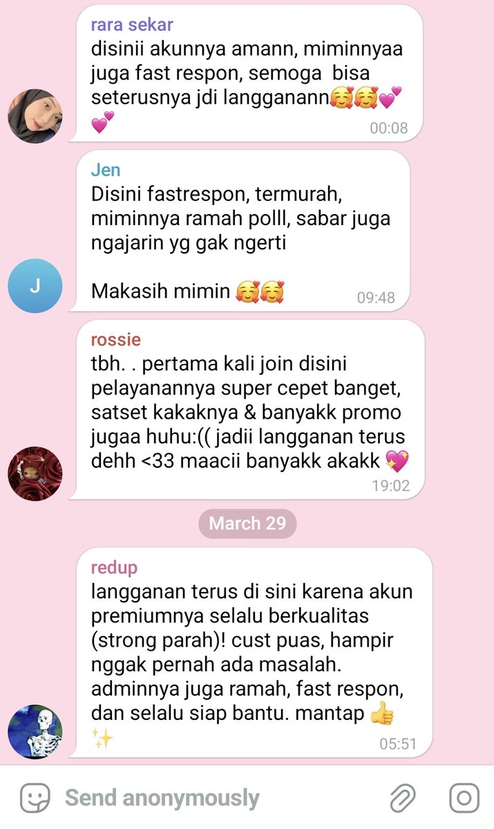 beberapa testi dari resellerku🥺❤️
yg mau join group netflix masih bisa yaa
.
#zonauang