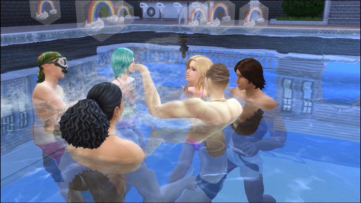 bartley_sims4's tweet photo. 今日は #クラブ・ミケネコ にてレーゲンボーゲンの集まりがありました～
#クラブ活動 めちゃくちゃ久しぶり！
みんな元気にしていたようで良かったです^^
かつてはクラブの #新メンバー だったオレンジくんもすっかり馴染んでて安心♪︎
#マッチョ 同士並べて撮影してみたり笑
#Sims4 #シムズ4 https://t.co/MhqKLJkRGU