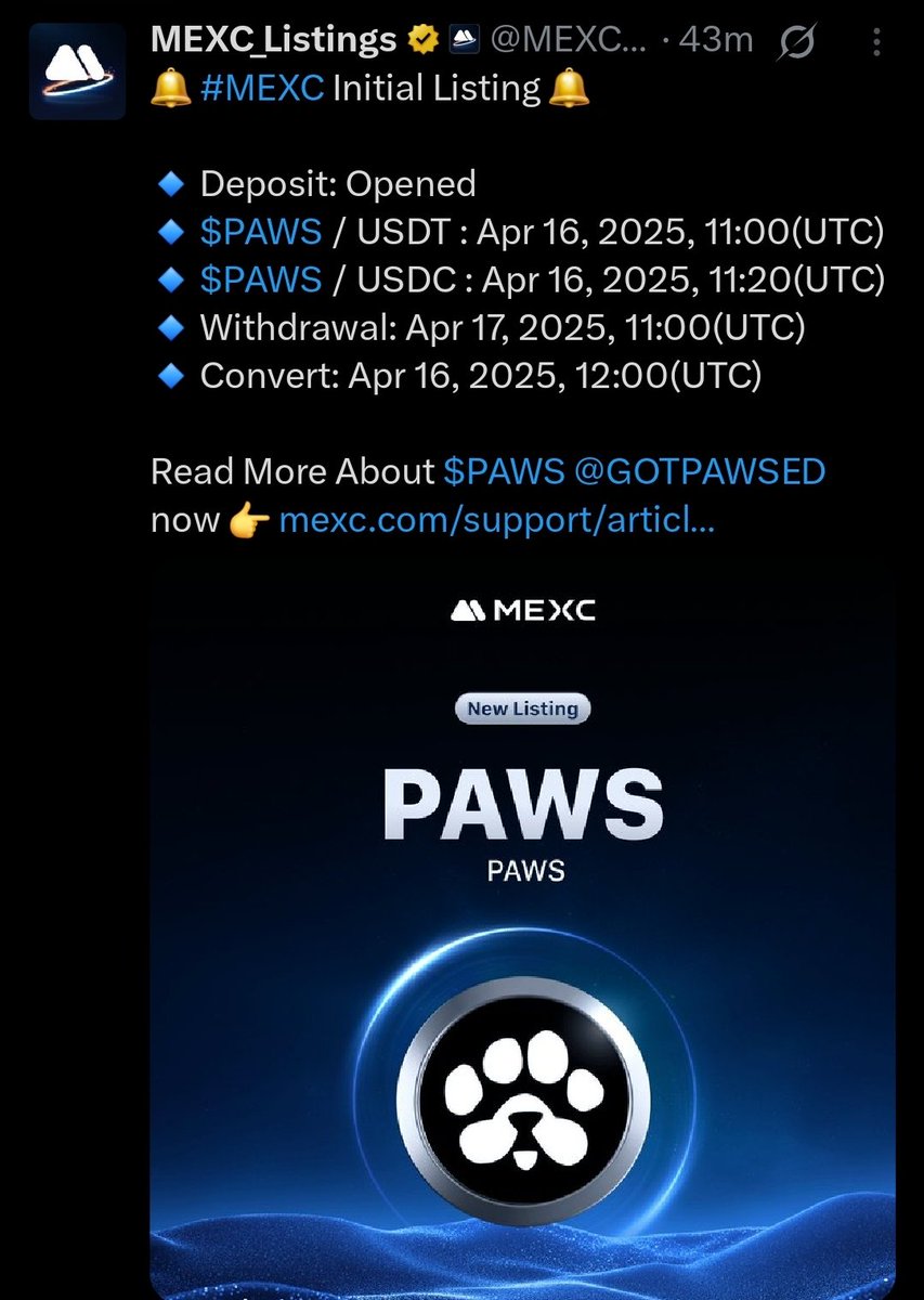 EngineerAdam123's tweet image. Paws is coming to MEXC 🔥🐾🐾🐾