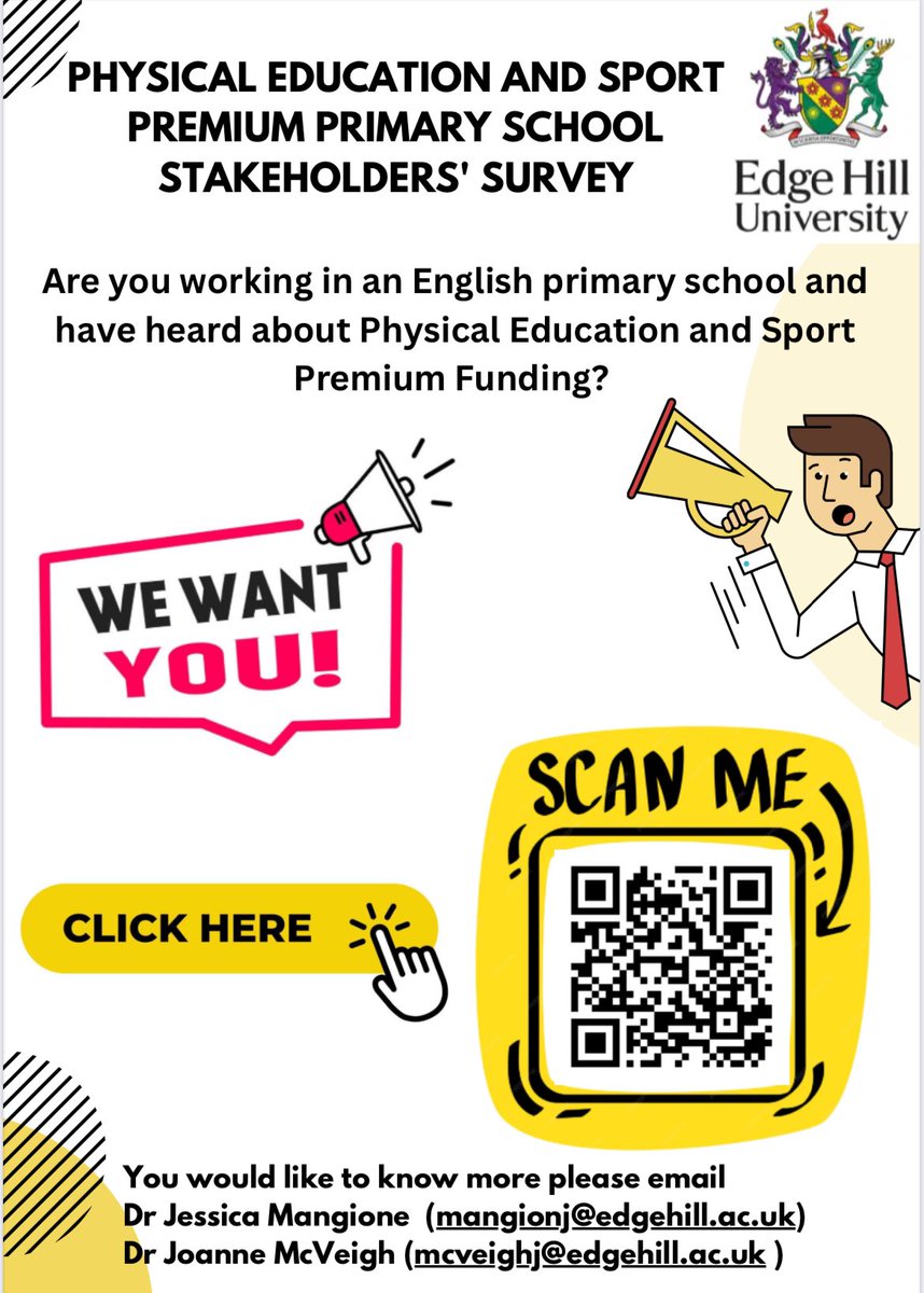 Rebecca Bridges (@becky_bridges) on Twitter photo š£ Calling all Primary PE specialists⦠Some ex lecturers of mine at <a href="/edgehill/">Edge Hill University</a> are wanting to collect the views of primary school teachers regarding the PESP. Please retweet #EduPe #PrimaryPE #PESP
docs.google.com/forms/d/e/1FAI⦠š£ Calling all Primary PE specialists⦠Some ex lecturers of mine at <a href="/edgehill/">Edge Hill University</a> are wanting to collect the views of primary school teachers regarding the PESP. Please retweet #EduPe #PrimaryPE #PESP
docs.google.com/forms/d/e/1FAIā¦
