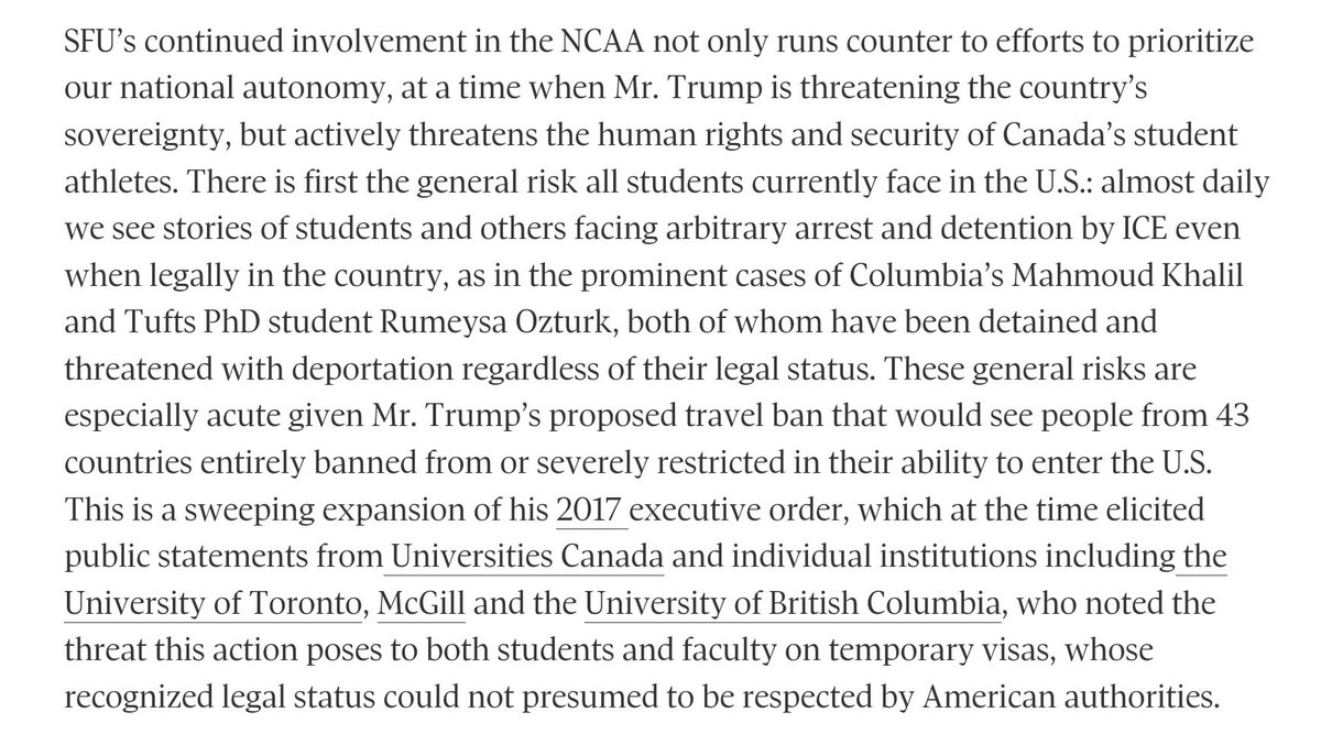 NCAA Division 2 Simon Fraser University faculty members voice concerns regarding SFU’s continued NCAA membership (from Brian Green &amp; Jennifer Scott in the <a href="/globeandmail/">The Globe and Mail</a>)
theglobeandmail.com/opinion/articl…