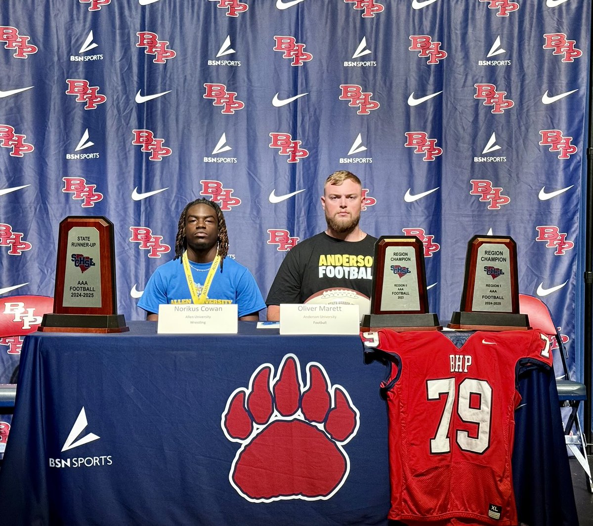 ⁦<a href="/BHP_Football/">BHP Football</a>⁩ Congrats to Oliver Marett on his commitment to ⁦<a href="/AUTrojansFB/">Anderson Trojans Football</a>⁩ Congrats to Norikus Cowan on his commitment to ⁦<a href="/Allanwrestling/">Allan Wrestling</a>⁩ #TheBestIsYetToCome #tpw