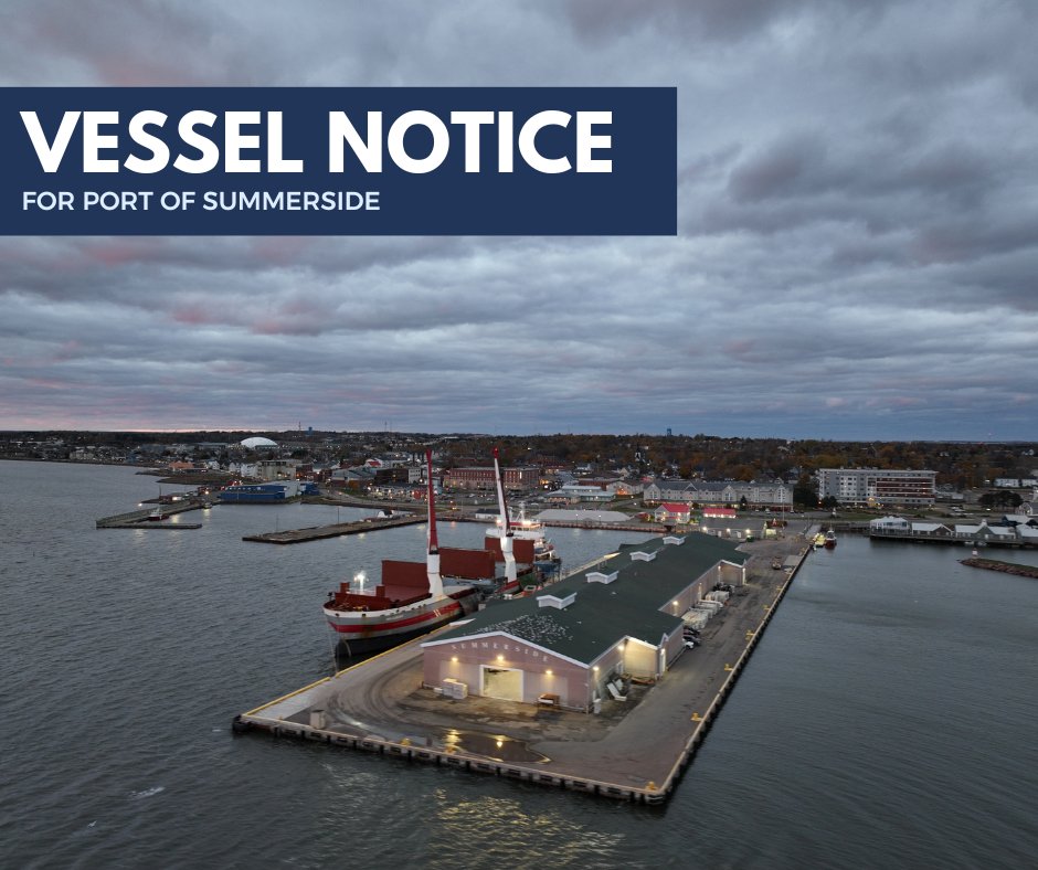 🚢 The MV Argentia Desgagnes is expected to arrive on the morning of Sunday, April 13. There will be no truck traffic leaving Port during its stay in Summerside.

#Summerside