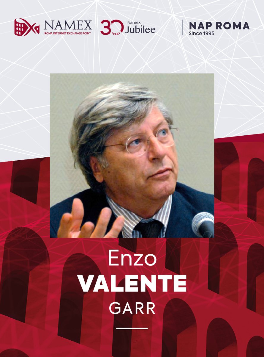 namex_ixp's tweet photo. 𝐎𝐮𝐫 𝐏𝐢𝐨𝐧𝐞𝐞𝐫𝐬 | 𝐄𝐧𝐳𝐨 𝐕𝐚𝐥𝐞𝐧𝐭𝐞 (𝐆𝐀𝐑𝐑)

Enzo Valente (GARR) shifted Italy’s digital center of gravity by bringing its main interconnection hub to Rome— a move that went down in the history of peering in our country.

#Namex #IXP #RoadTo30 #pioneers https://t.co/SjMSIZto8C