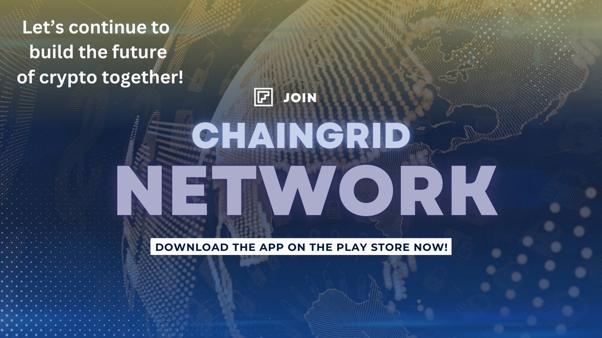 👀 Ready to Mine, #Gridders ? ⛏️

The future of #Web3  starts with #ChainGrid — and it starts with YOU! 🚀

Mine Now👇
play.google.com/store/apps/det…

Tag your friends, Like &amp; Retweet!
