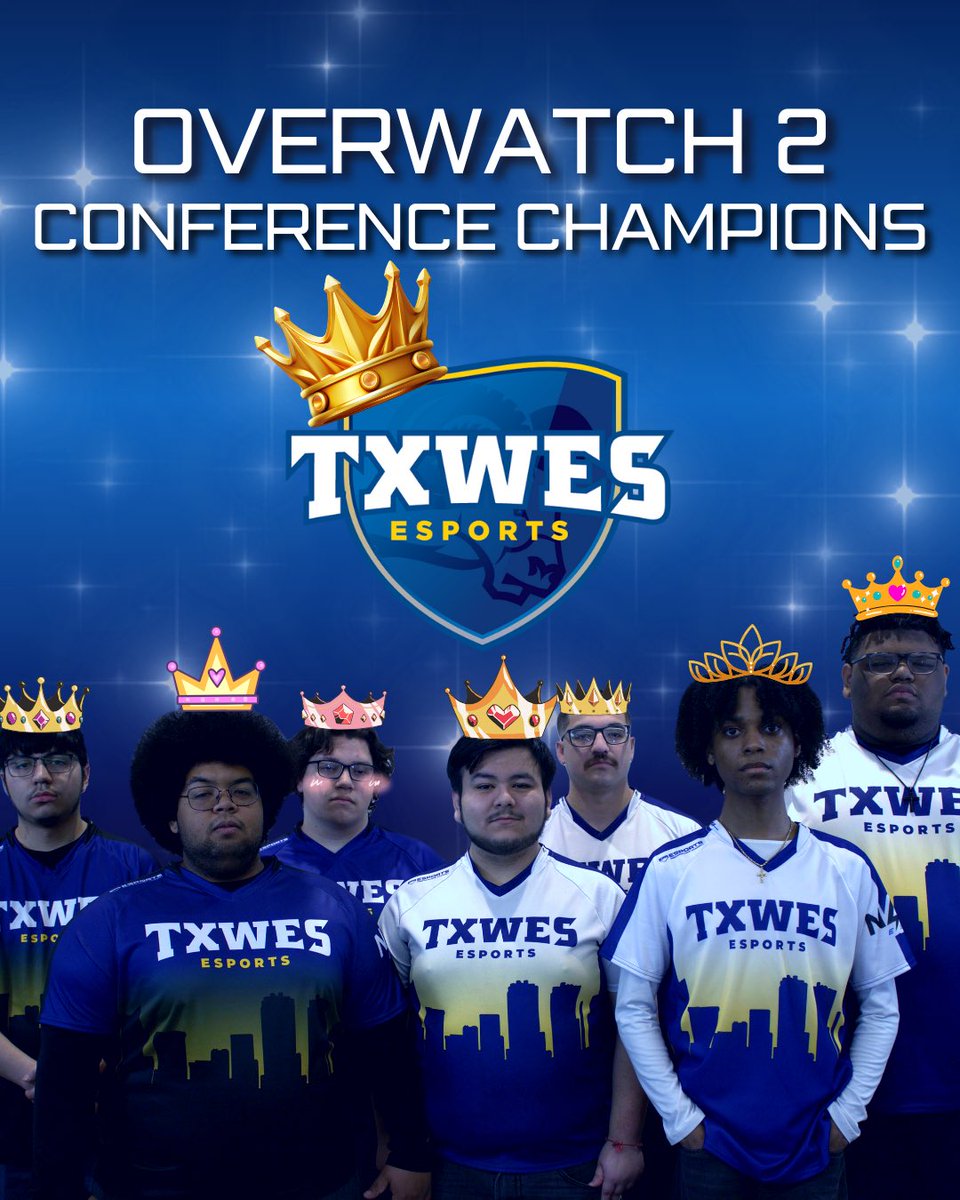 txwes_esports's tweet photo. THEY DID IT! 🏆 After months of hard work, dedication, and teamwork…Our TXWES Overwatch 2 team are the NACE West-Central 1 CONFERENCE CHAMPIONS! We are very proud of every single one of our players for this incredible, undefeated season!🐏🔥 #txwes #gaming #esports #Overwatch2 https://t.co/pbQ6Nl9mzd