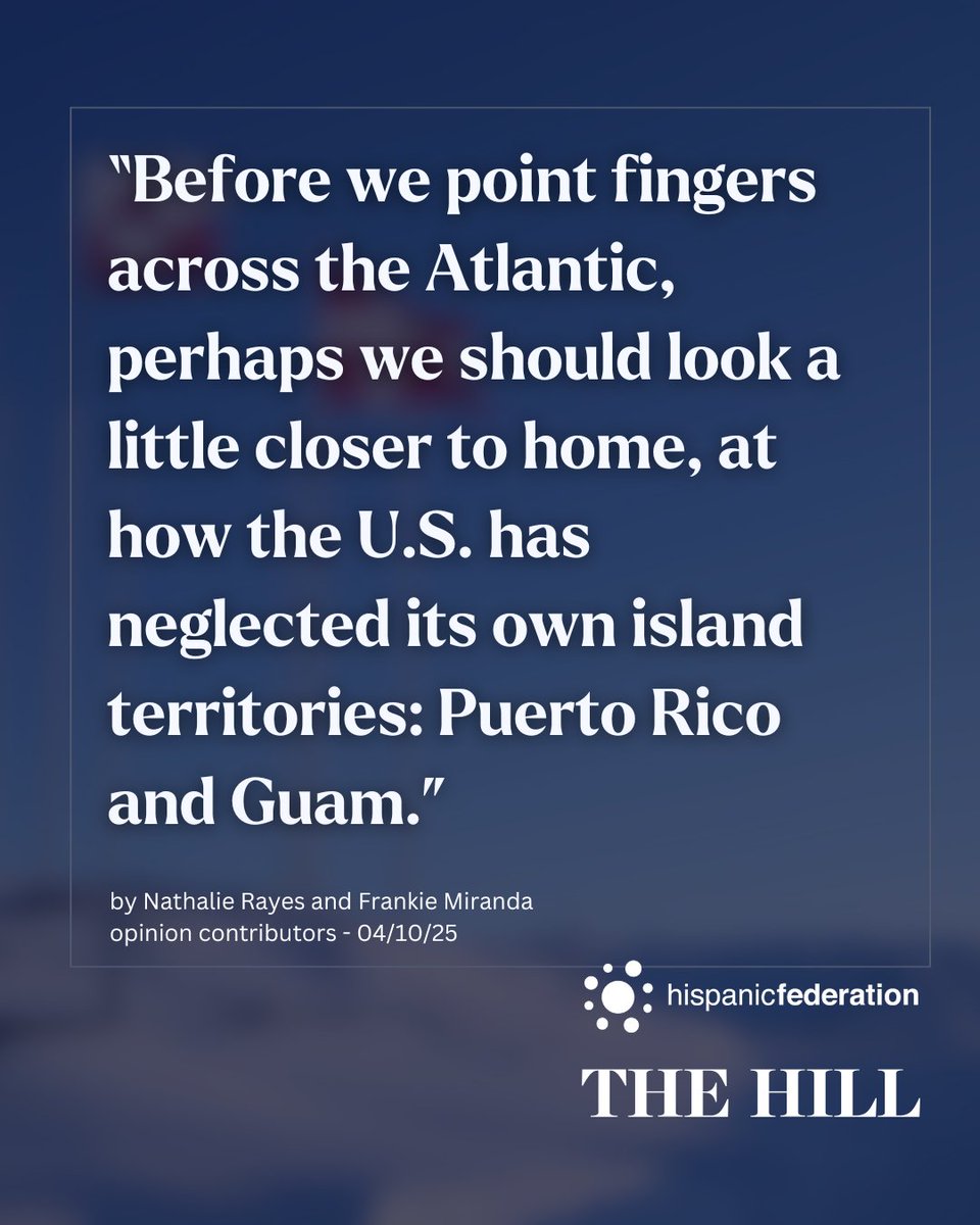 Hispanic Federation (@hispanicfed) on Twitter photo Frankie Miranda, HF President & CEO, and <a href="/NathalieRayes/">Nathalie Rayes</a>, U.S. ambassador to Croatia (retired), highlight the irony of the US attacking Denmark’s investment in Greenland in a land grab attempt while continuing to neglect Puerto Rico and Guam — home to millions of American citizens Frankie Miranda, HF President & CEO, and <a href="/NathalieRayes/">Nathalie Rayes</a>, U.S. ambassador to Croatia (retired), highlight the irony of the US attacking Denmark’s investment in Greenland in a land grab attempt while continuing to neglect Puerto Rico and Guam — home to millions of American citizens