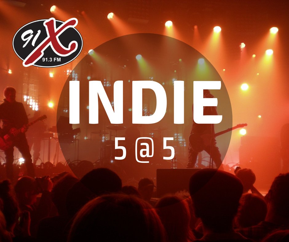 This week's Indie 5 @ 5:
5 - <a href="/violetnightband/">VIOLET NIGHT</a> - Does it Even Matter (new!)
4 - <a href="/SleepTheoryBand/">Sleep Theory</a> - Stuck in My Head
3 - <a href="/fionnband/">Fionn</a> - Blow
2 - <a href="/TheRamonaFlower/">The Ramona Flowers</a>(s) - Human
1 - <a href="/gnsrband/">🌚 Goodnight Sunrise 🌝</a> (Goodnight Sunrise) - Get Worse
Indie 5 @ 5, Fridays @ 5 and on the 91X New Rock 30, Sat @ noon