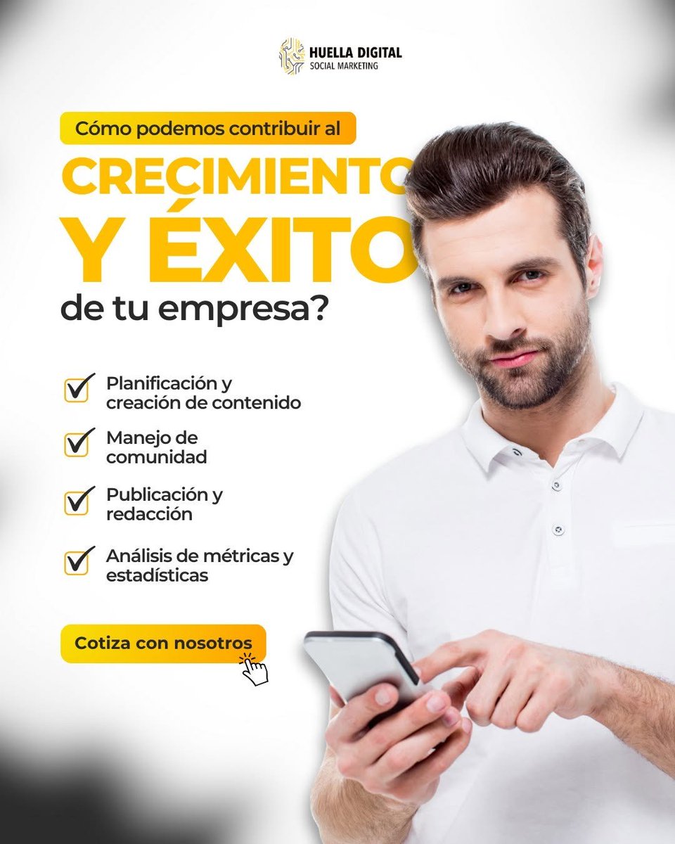 HuellaDigitalSM's tweet photo. 🧑‍💻¡Hola, hola! ¿Buscas un equipo de marketing que entienda tus necesidades?⁣

En @HuellaDigitalSM, nos encanta trabajar de la mano con nuestros clientes. Nos tomamos el tiempo para conocer tu negocio y crear estrategias personalizadas que te ayudarán a alcanzar tus objetivos.⁣ https://t.co/Ov9bCeTfIn
