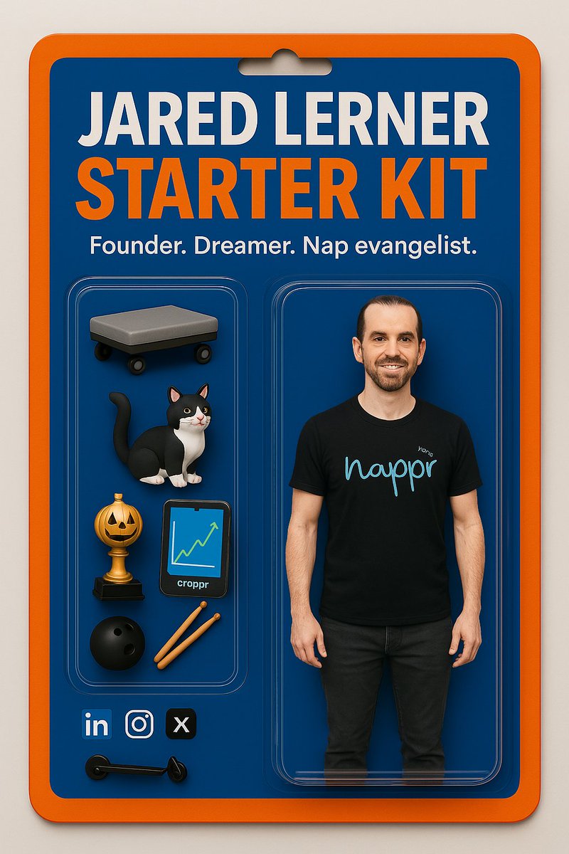 jared531's tweet photo. Touchรฉ, ChatGPT.
Face is debatable but the accessories are on point!
#StarterKit #Nappr #Bed #Cat #Drums #Bowling #Halloween #AI #Sleep https://t.co/U7l4CsqaLd