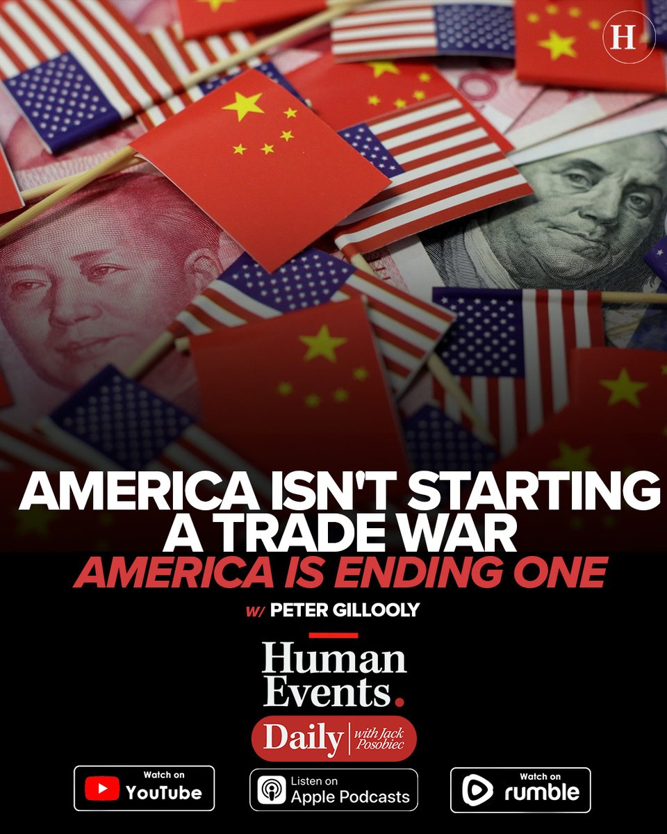 humaneventslive's tweet image. America Isn't Starting A Trade War - America is Ending One

Podcast: podcasts.apple.com/us/podcast/hum…
Rumble: rumble.com/v6rysbt-human-…