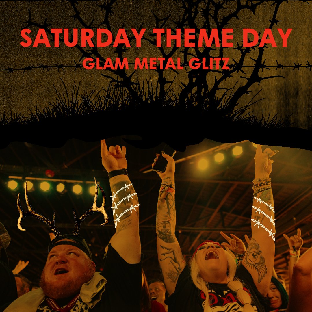 Glam Metal is BACK, baby! 💋 Tease the hair, smear the eyeliner, and show up ready to shine. 💥 Fan-favorite look scores a 4-pack of 3-Day GAs to RF2026!