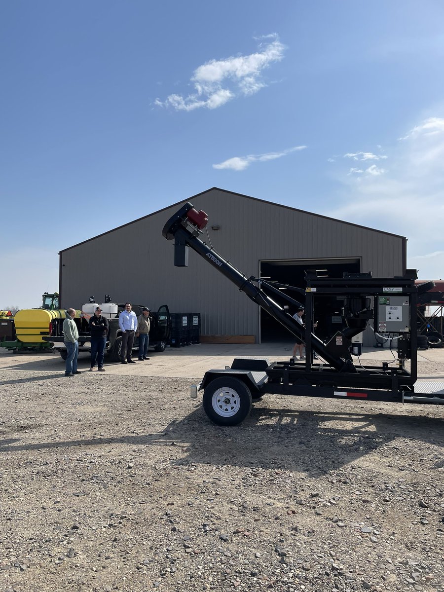 HeadsUpST's tweet photo. This week we were with @unified_ag in Omaha to haul a brand new AT500 to the winner of our treater contest! Congratulations to Evan Meyer. 

We spent Wednesday at Evan’s shop in Marysville, KS, setting up, and then ran through some corn and beans! Videos coming soon. https://t.co/kTsDDWZWwn
