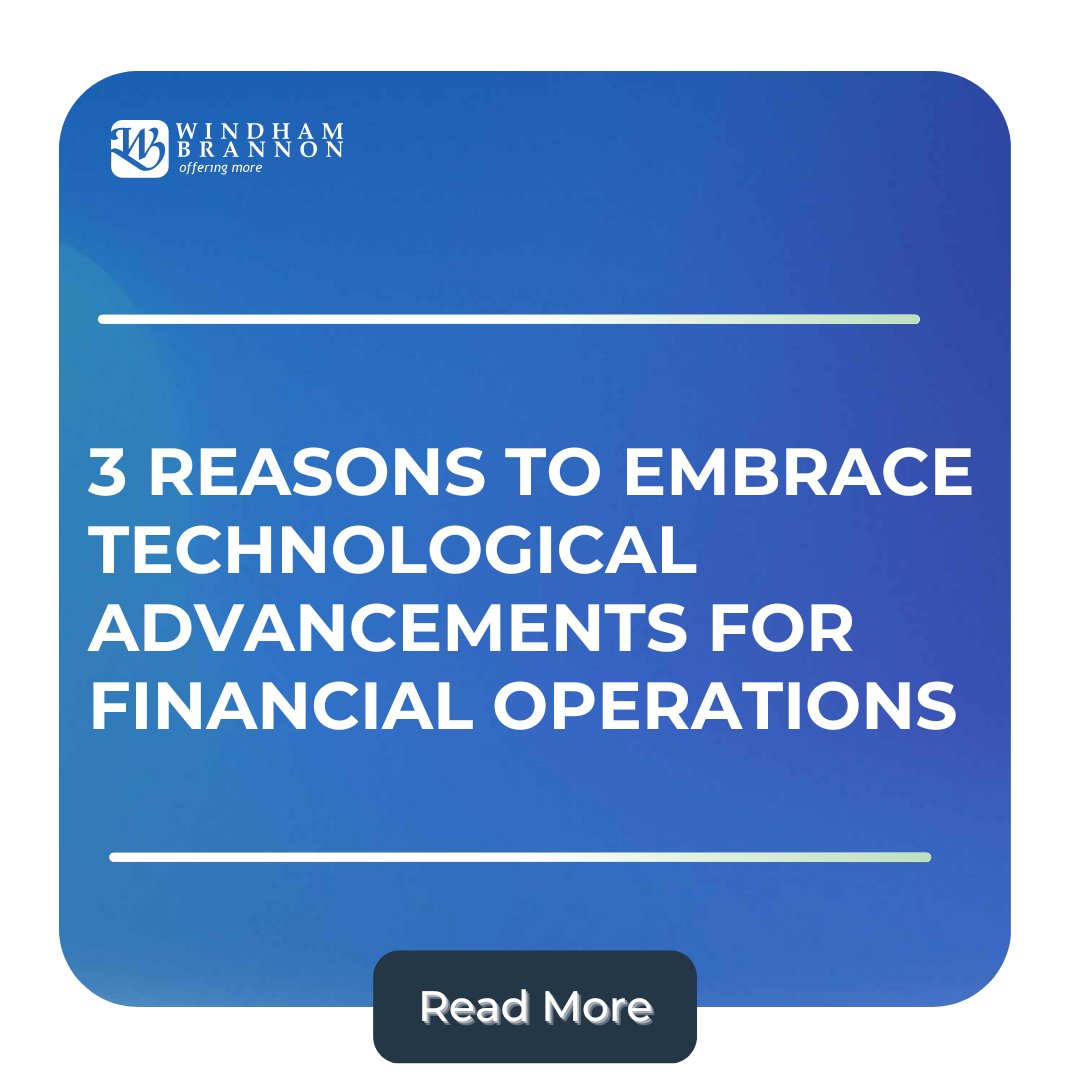 WindhamBrannon's tweet image. Are you still relying on outdated financial processes? It’s time to level up with technological advancements that improve your company’s financial operations. Read more in our latest article: windhambrannon.com/blog/financial…

#FinanceTech…
