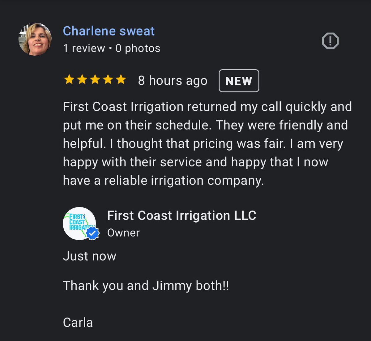 FCIrrigation's tweet photo. Treat your customers well!! 

#SprinklerHead #irrigation #sprinklerrepair #ilovejax #jaxbeach #irrigationrepairs  #springtuneup #pontevedrabeach #fivestarreviews #customerservice #smallbusiness #familyowned https://t.co/cJUwEDMeTl
